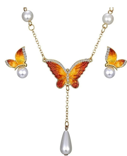 Schmetterling Perlenohrstecker-Set