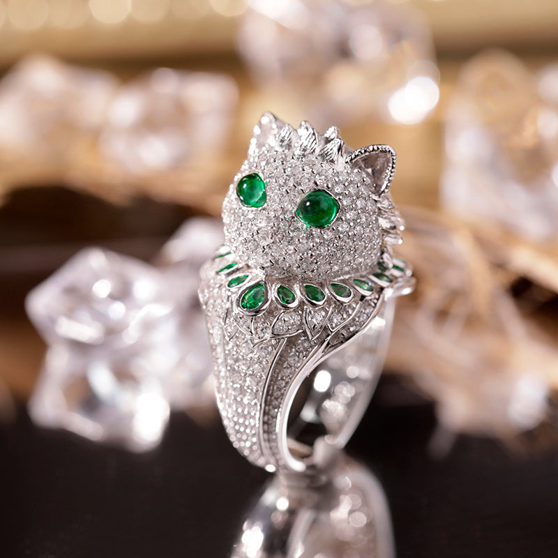 Premium-Designer-Sterlingsilber mit simuliertem Smaragd