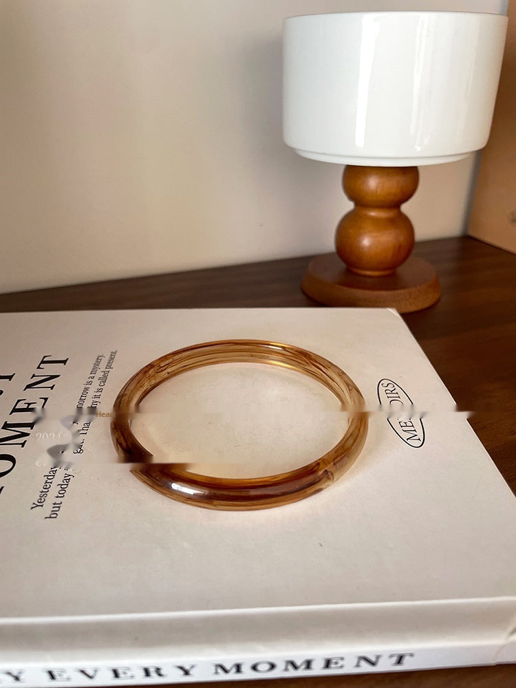 Irregular Wide-brimmed Acrylic Acetate Bracelet For Women