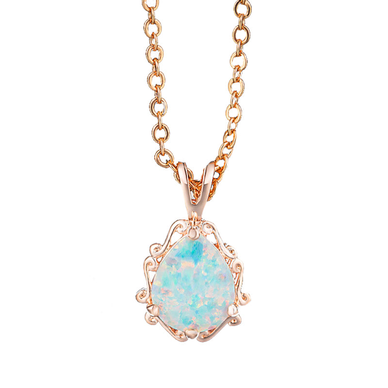 Halskette aus Sterlingsilber mit edlem weißem Opal