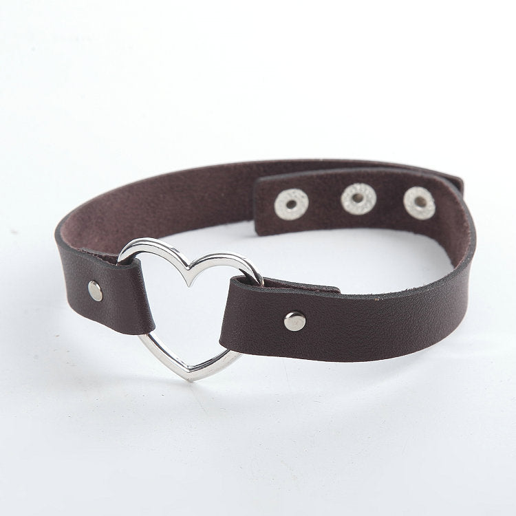 Punk leather necklace