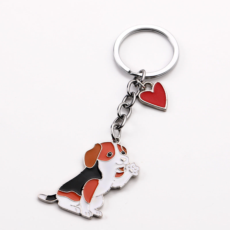 Colgante de Llavero de Perro Saludador de Moda Americana y Linda para Mascotas