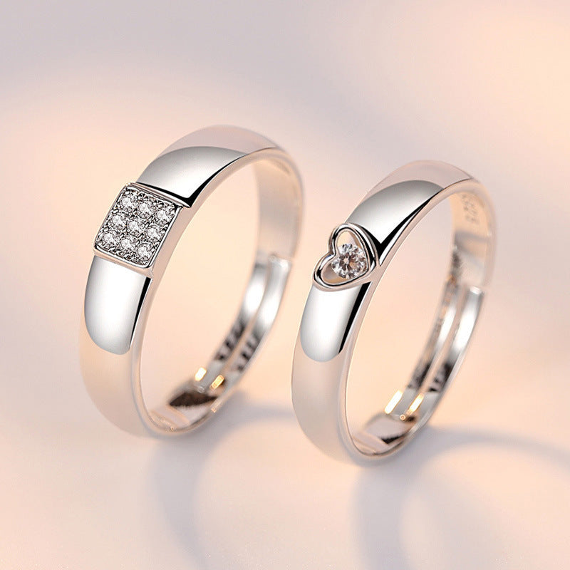Anillos de apertura Simulación de boda Anillo de diamante