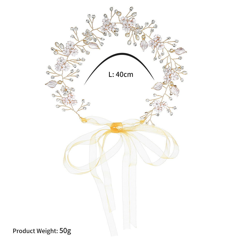 Perlen-Stirnband handgefertigt Legierung Blume