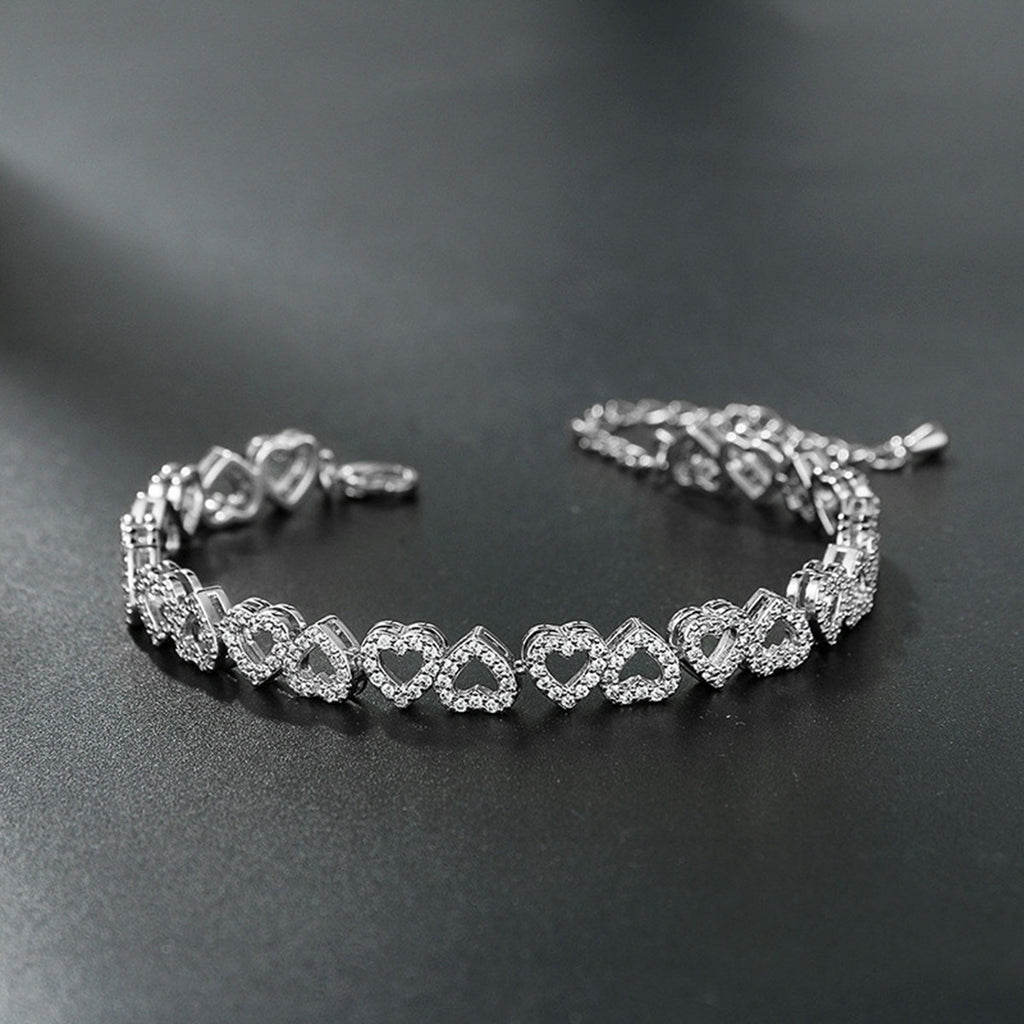 Hochwertiges Diamantarmband für Mädchen mit herzförmigem Vollbesatz