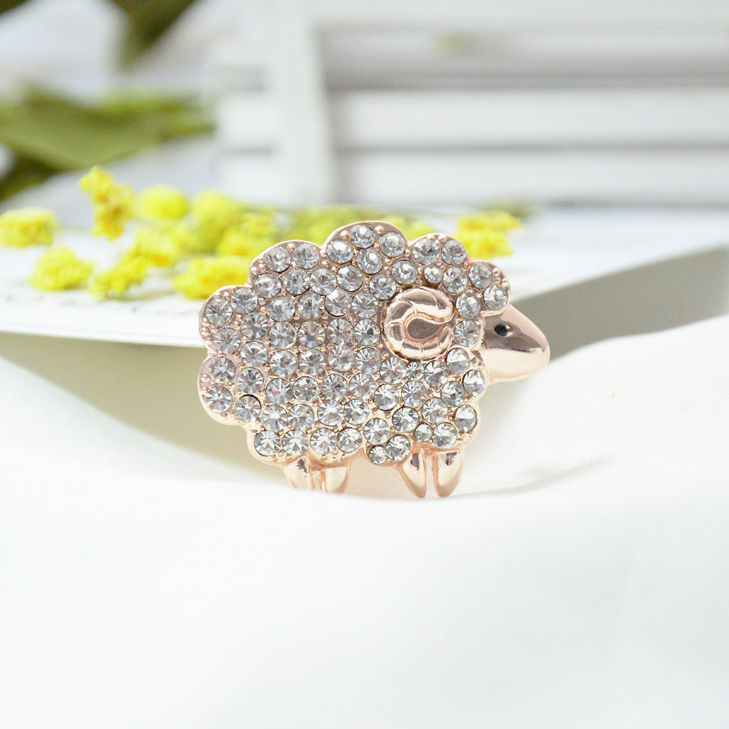 Broche Zodíaco Oveja Broche de diamantes de imitación