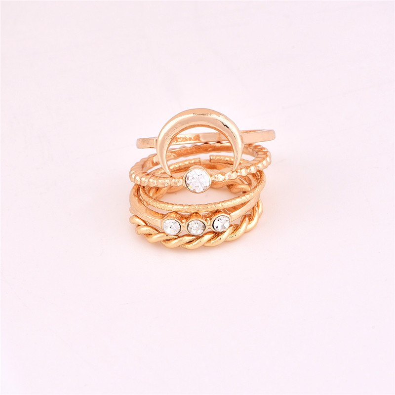 Brief 5tlg/Set CZ Kristall Midi Ringe für Frauen Böhmische Mond Charms Ringe Hochzeit Party Punk Schmuck Valentinstag Geschenk Anel