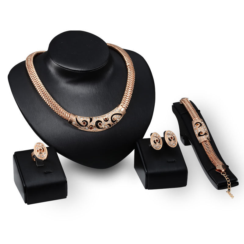 Punk-Schmuckset Halskette Ohrringe Armband Ring Schmuck Vierteiliges Set