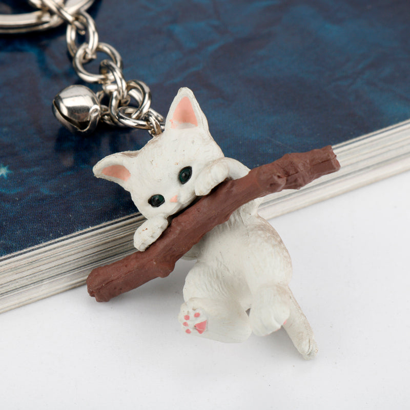 Llavero para sujetar una muñeca de gato rama de árbol