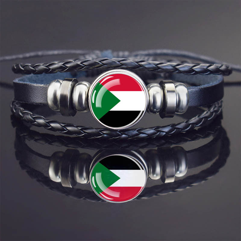 World Flag Bracelet Woven Twisted