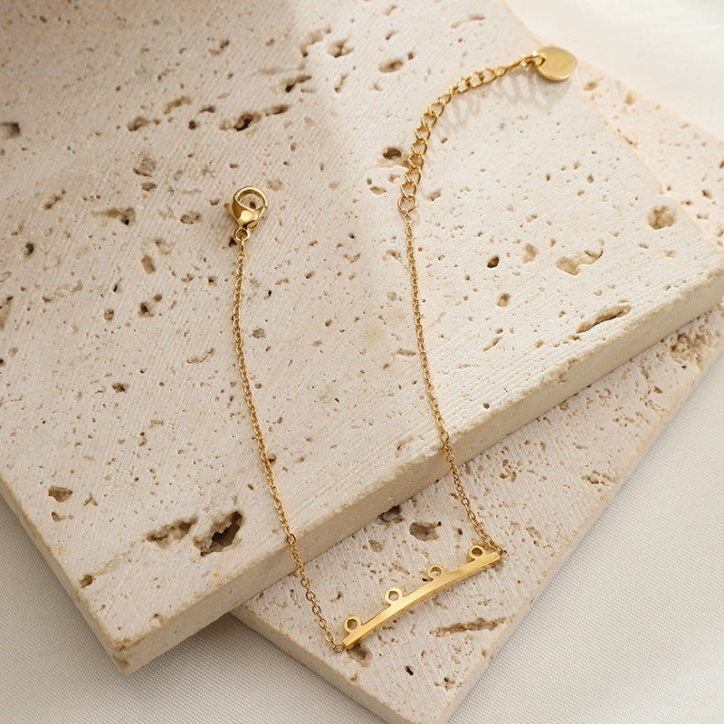 Pulsera de oro de 18K de moda geométrica simple
