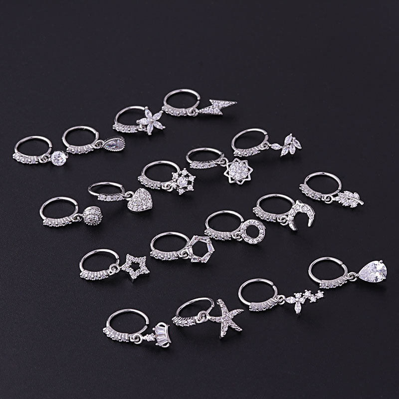 Fashion Jewelry New Popular Drop Of Zircon Pendant Nose Ring