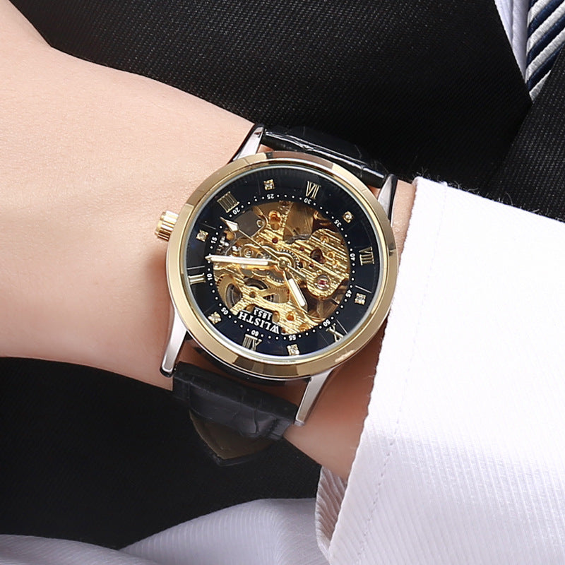Herren-Automatik-Uhr Mechanische Armbanduhr Edelstahl Wasserdicht