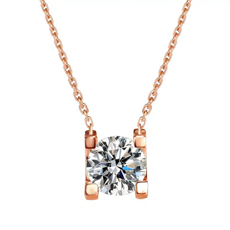 S925 Sterling-Silber Moissanit-Halskette