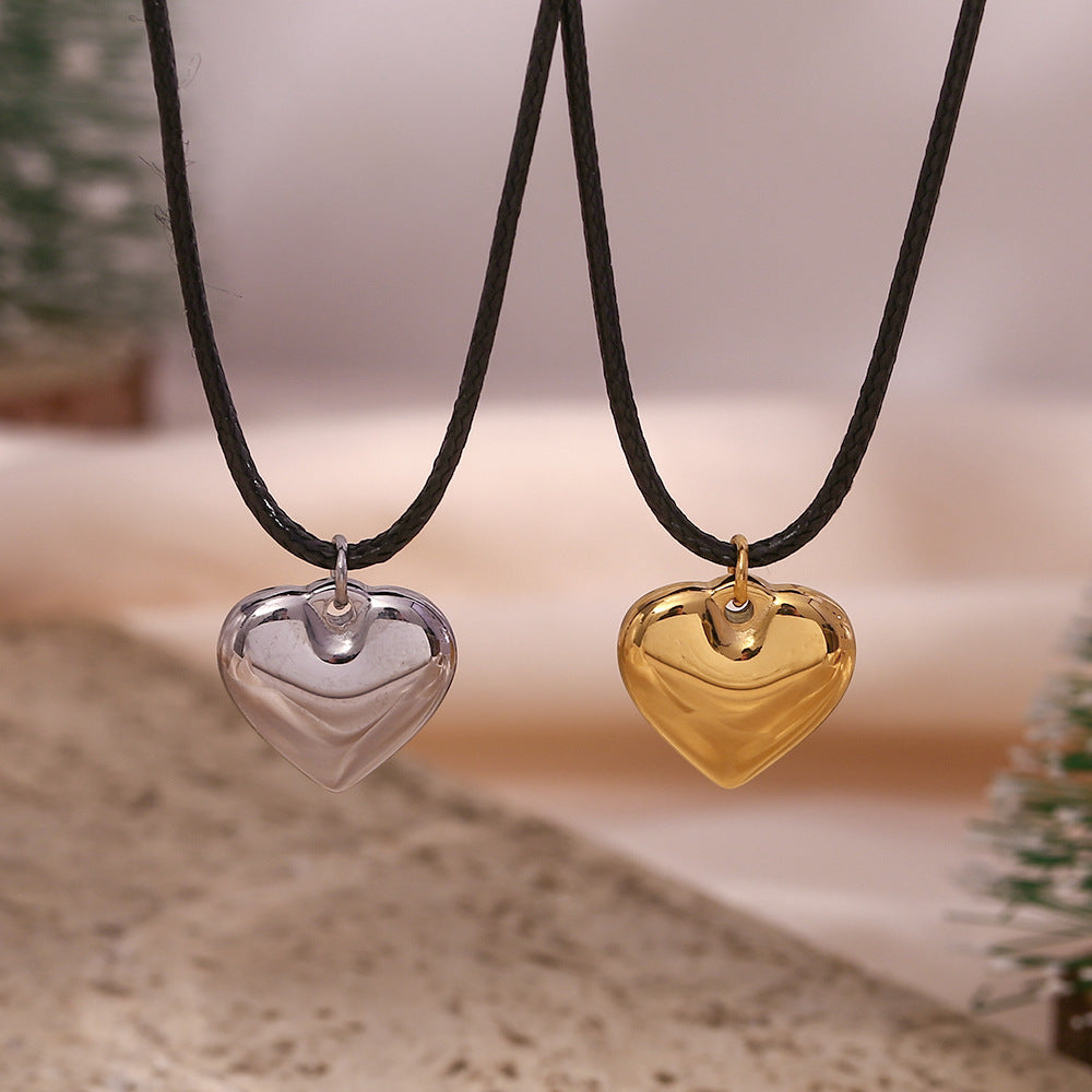 Modeschmuck Damen Edelstahl Seilkette Pfirsich Halskette