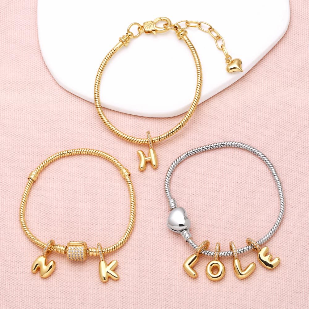 26 Letters Pendant Bracelet Women Gold Plated