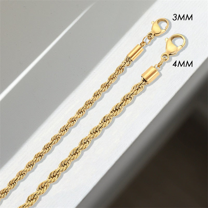 Collar de oro con cadena de cuerda Bianca