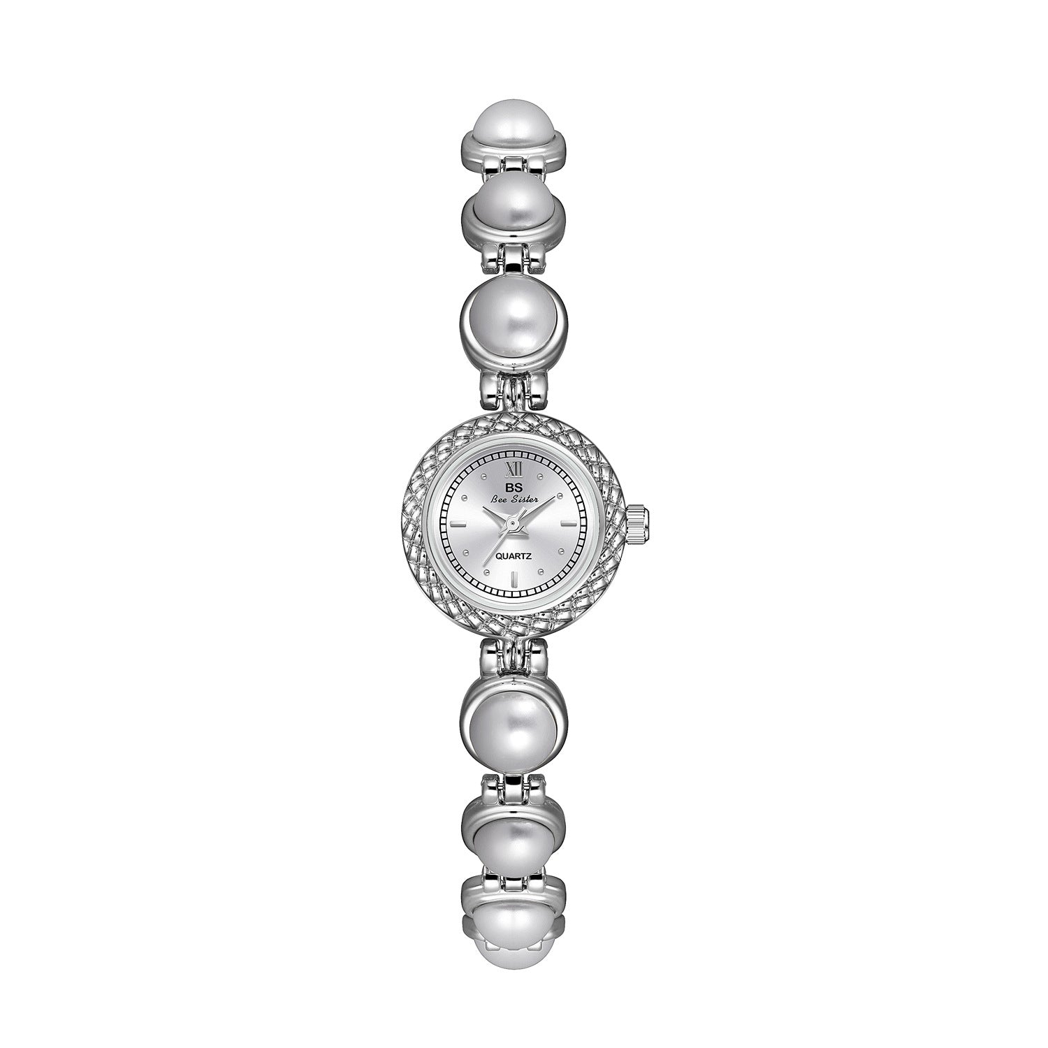 Reloj de pulsera de perlas BS New Light Luxury para mujer