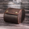 Caja de cuero individual para relojes, estuche portátil para guardar relojes