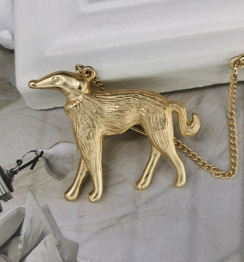 Schmuck Matte Gold Dog Walker Kollektion Brosche