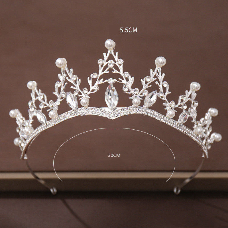 Tiara de pelo de boda nupcial con diamantes de cristal de moda