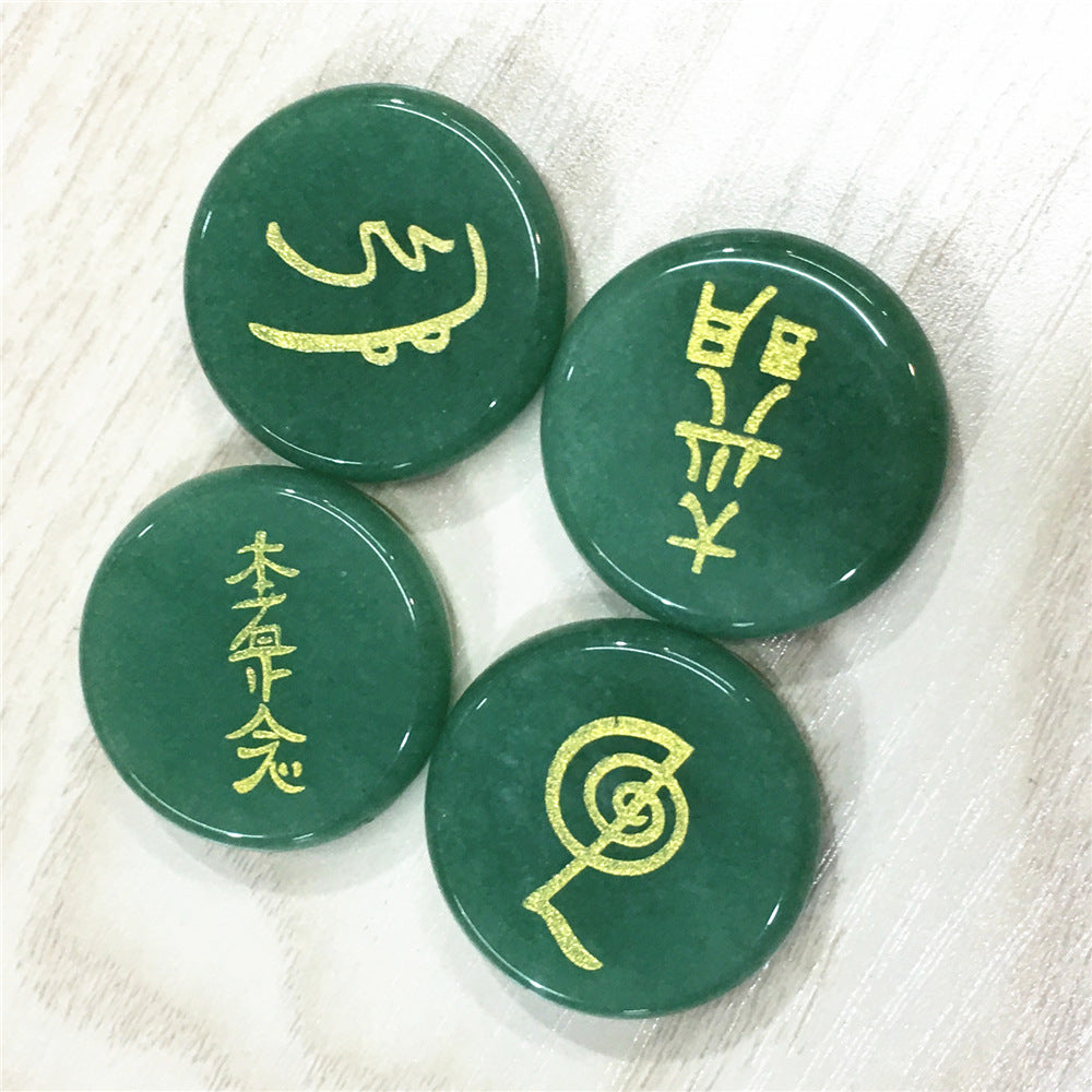Vier Energiesymbole Natürlicher Kristallschmuck Japanische metaphysische Zaubersprüche
