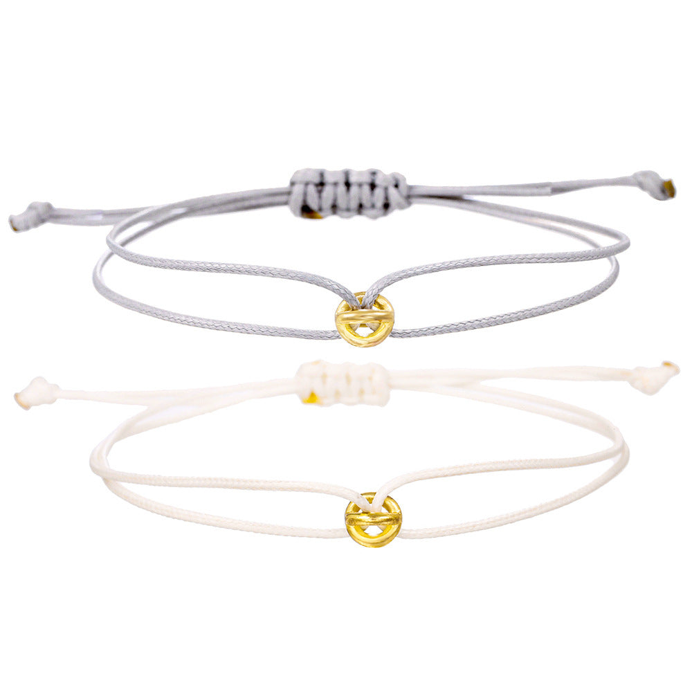 Pulsera con símbolo de la suerte, pulsera para parejas con abalorios de la suerte