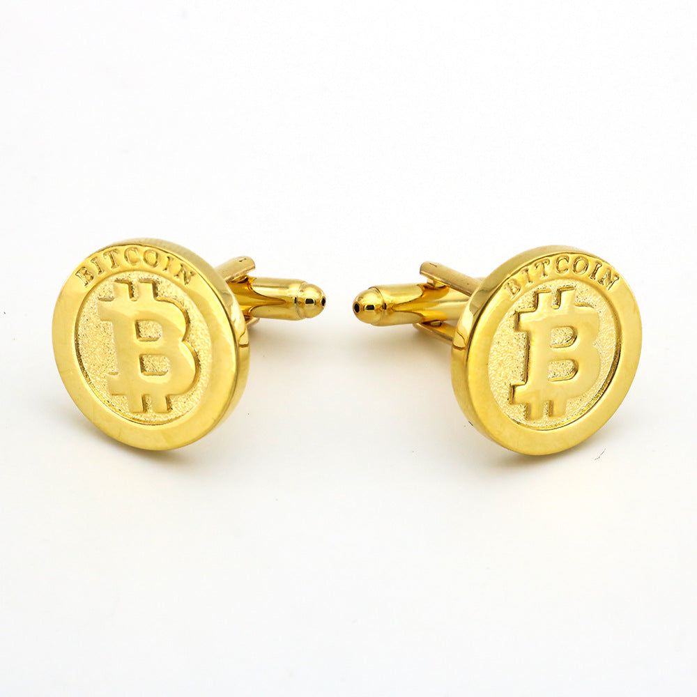 Herren Manschettenknöpfe Gold Bitcoin Spot Business
