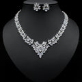 Elegantes Eiskristall-Ohrring-Zirkon-Halsketten-Set