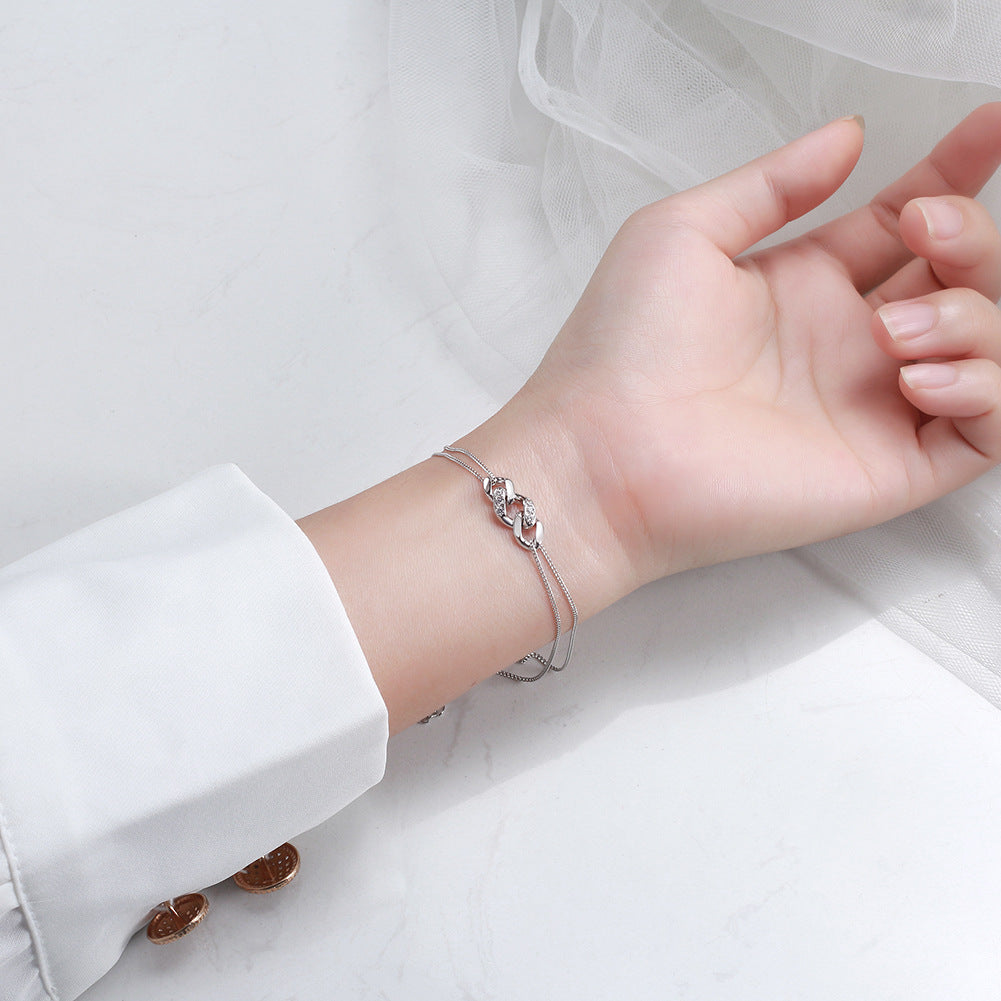 Zirkonia-Diamant-Schmuck Verstellbares verdrehtes Armband-Ornament
