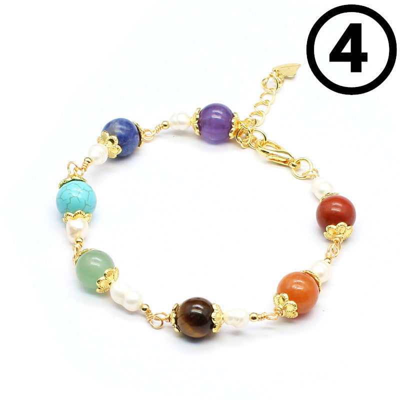 Women's Natural Stone Hand Weaving Bracelet
