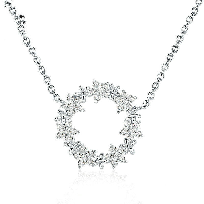 Evelyn Collar de Plata de Ley Estrellas Brillantes Collar de Plata S925