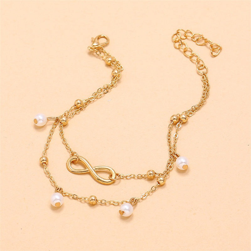 8 Double Pearl Anklet