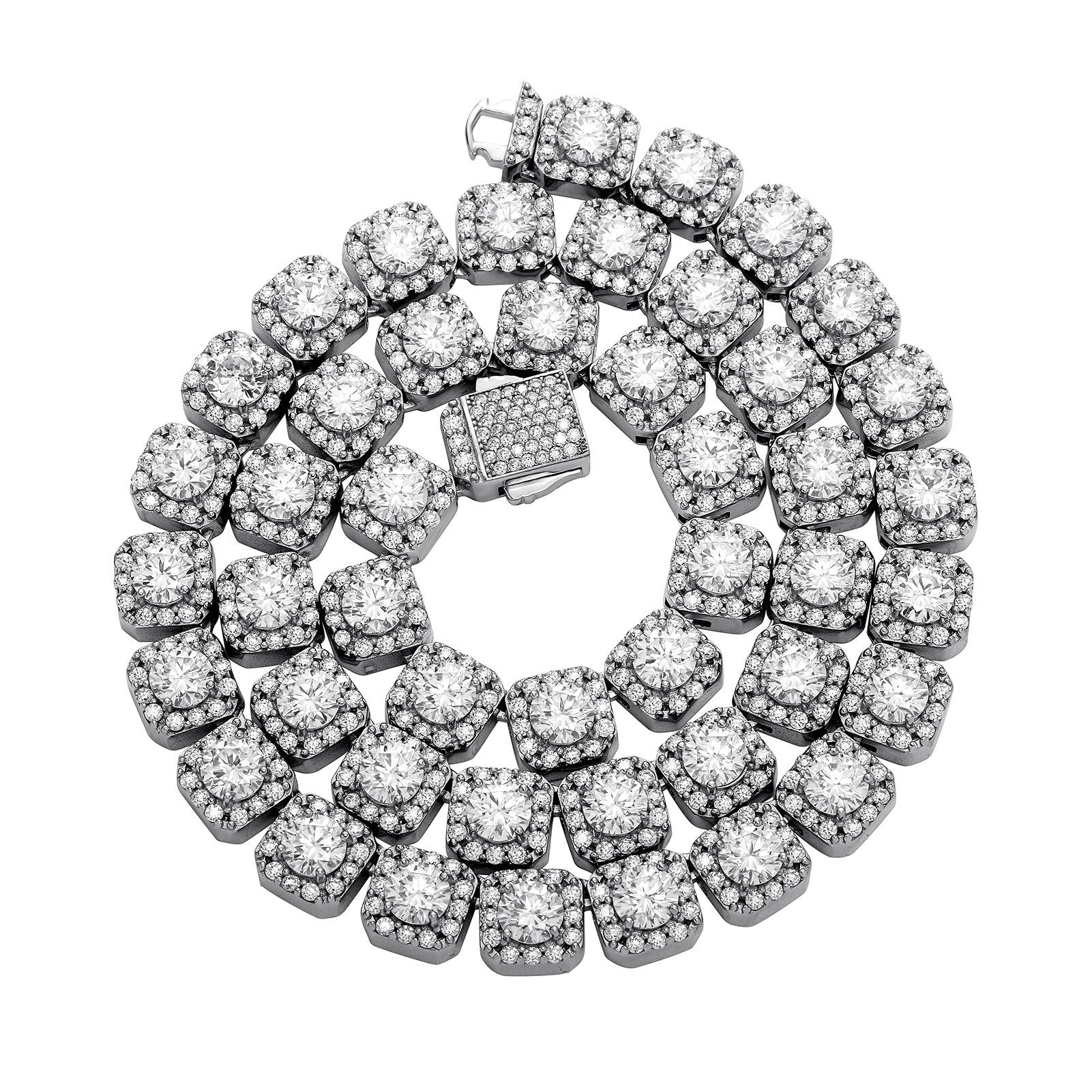 Herren Hip Hop Halskette Silber Candy