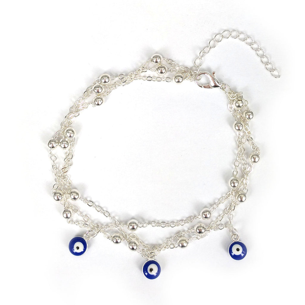 Tobillera de cadena con cuentas, moda, calzado y joyería, con colgante de ojo