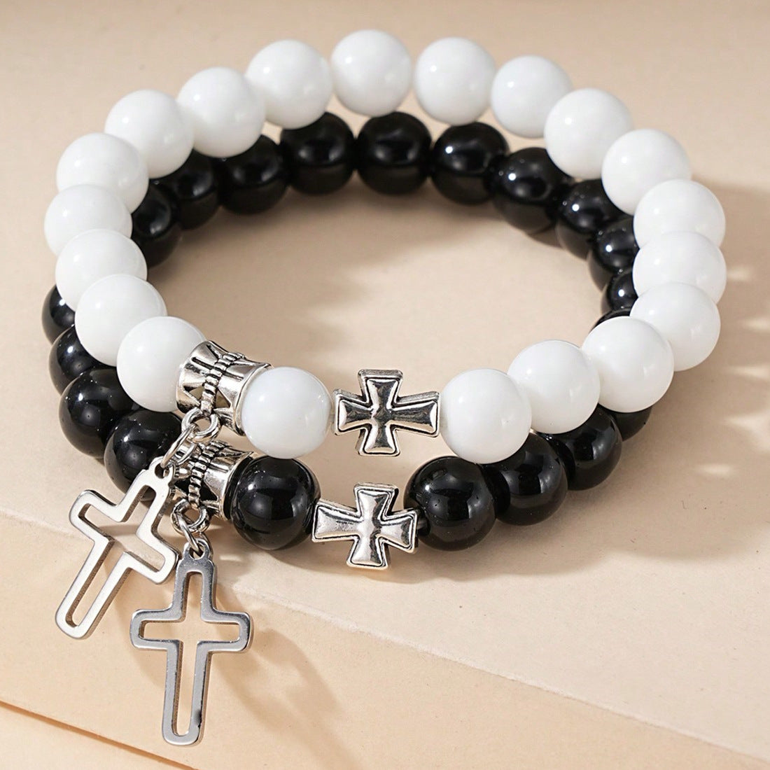 Hollow Cross Color Beaded Bracelet