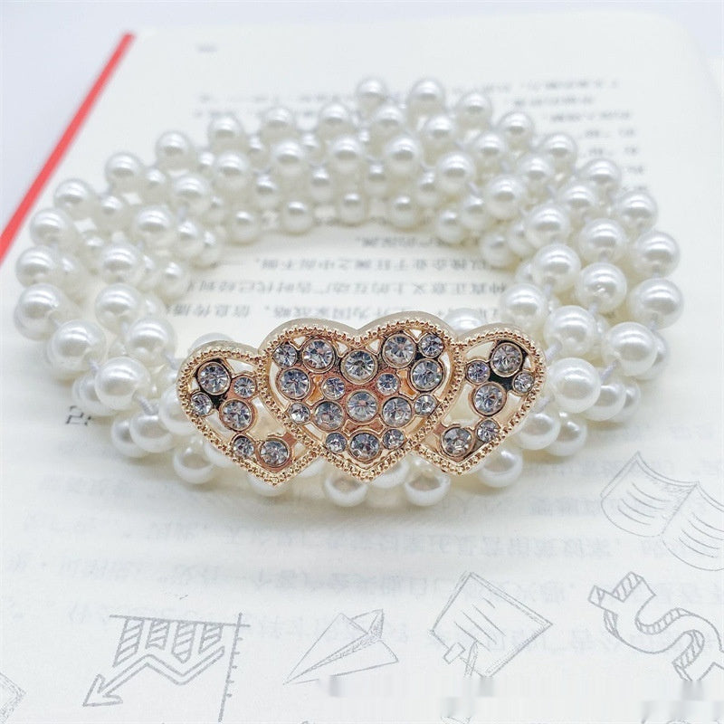 Joyería de moda para mujer, cadena de cintura con perlas blancas