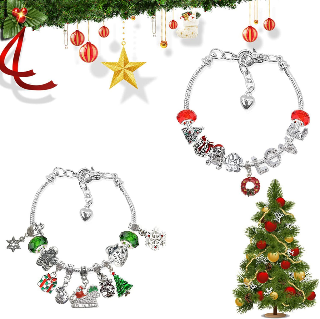 Weihnachts-Advents-24-Countdown-Kalender-Geschenkbox-Armband-Set