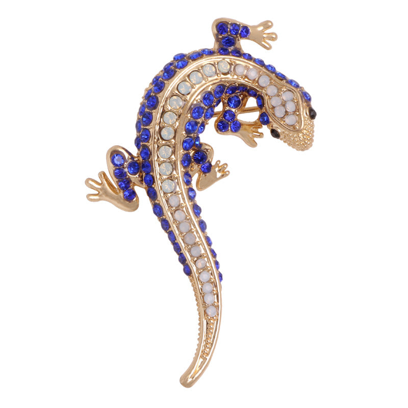 Europäische und amerikanische Eidechsen-Diamantbrosche Tier Strass Korsage Bekleidung Modeaccessoires