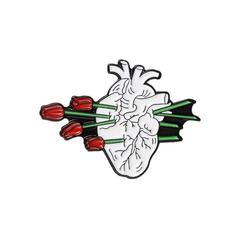 Broche de aleación creativa de la serie Corazón de dibujos animados