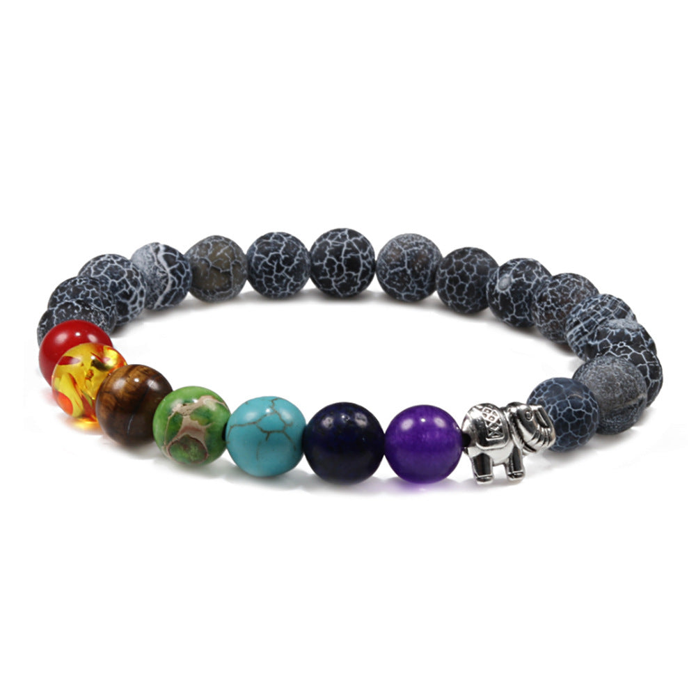 Colorful Rainbow Elephant Beads Bracelet