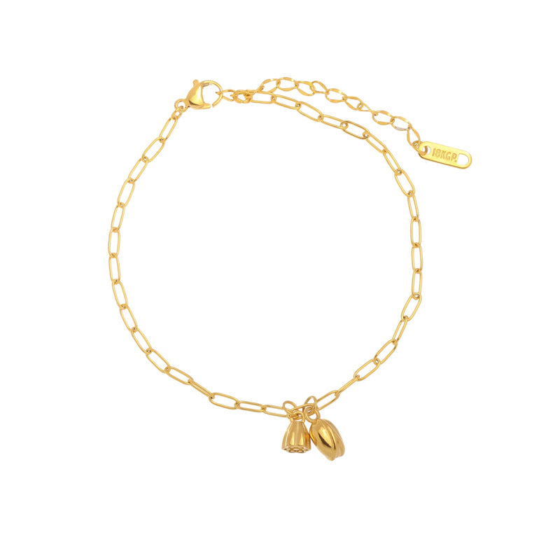 Damenmode Minimalismus Royal Court Stil Retro Stil Lotus Schuppen Fußkettchen