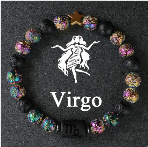 Twelve Constellation Couple Bracelet Tigereye Handmade Bracelet Shooter