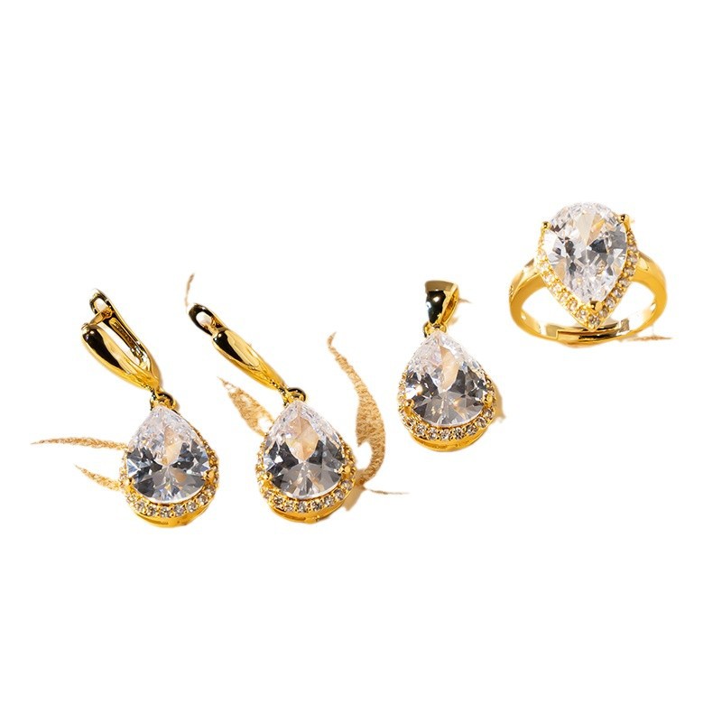 Tropfenförmiger Zirkon Nicht verblassendes Ornament Dreiteiliges Set
