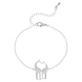 Vergoldete Silberarmbänder mit Liebesherz-Giraffen