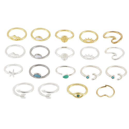 19-teiliges Damenring-Set