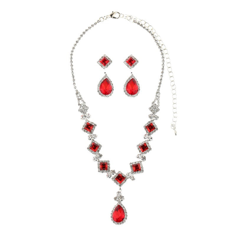 Modeschmuck Schlichter Vintage Schmuck Damen Accessoires Halskette und Ohrringe Set