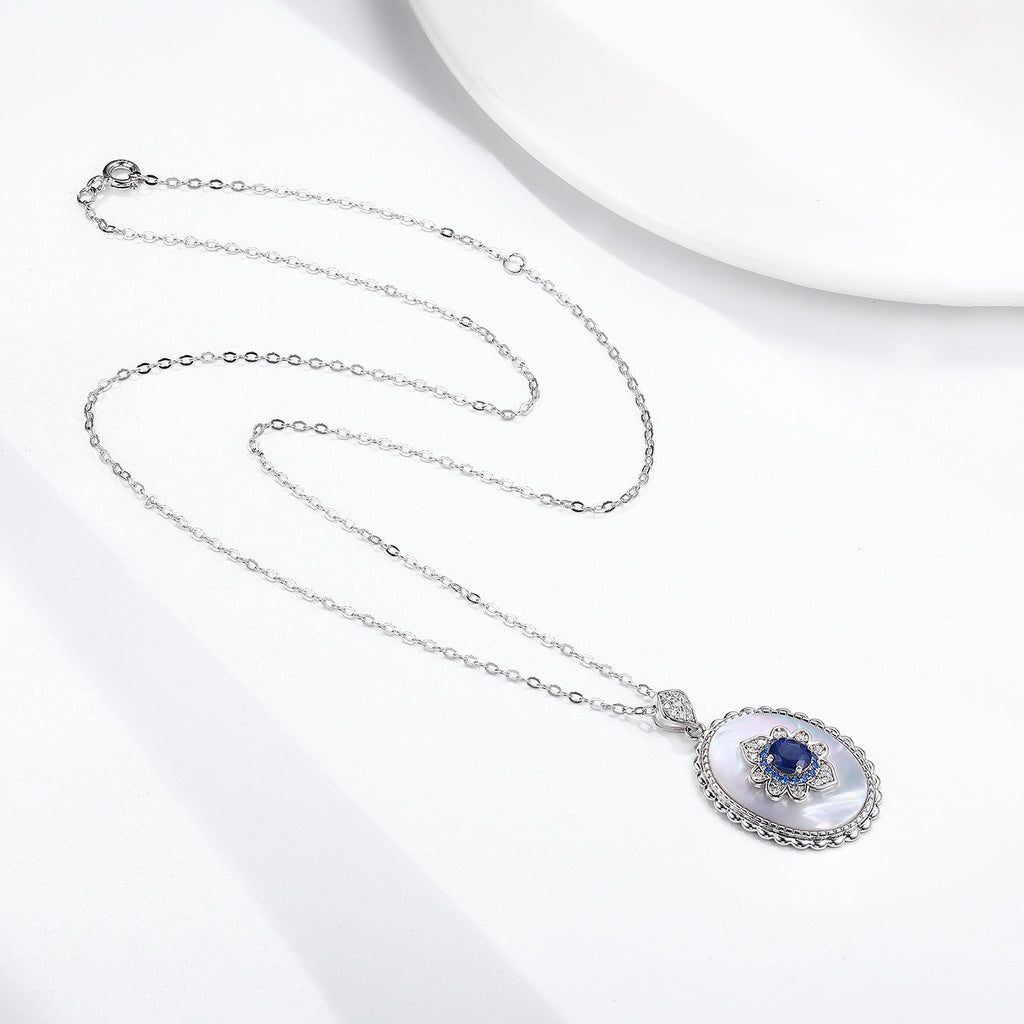 Saphir Diamant Anhänger 925 Sterling Silber Party Hochzeit Anhänger Halskette für Frauen Charm Schmuck