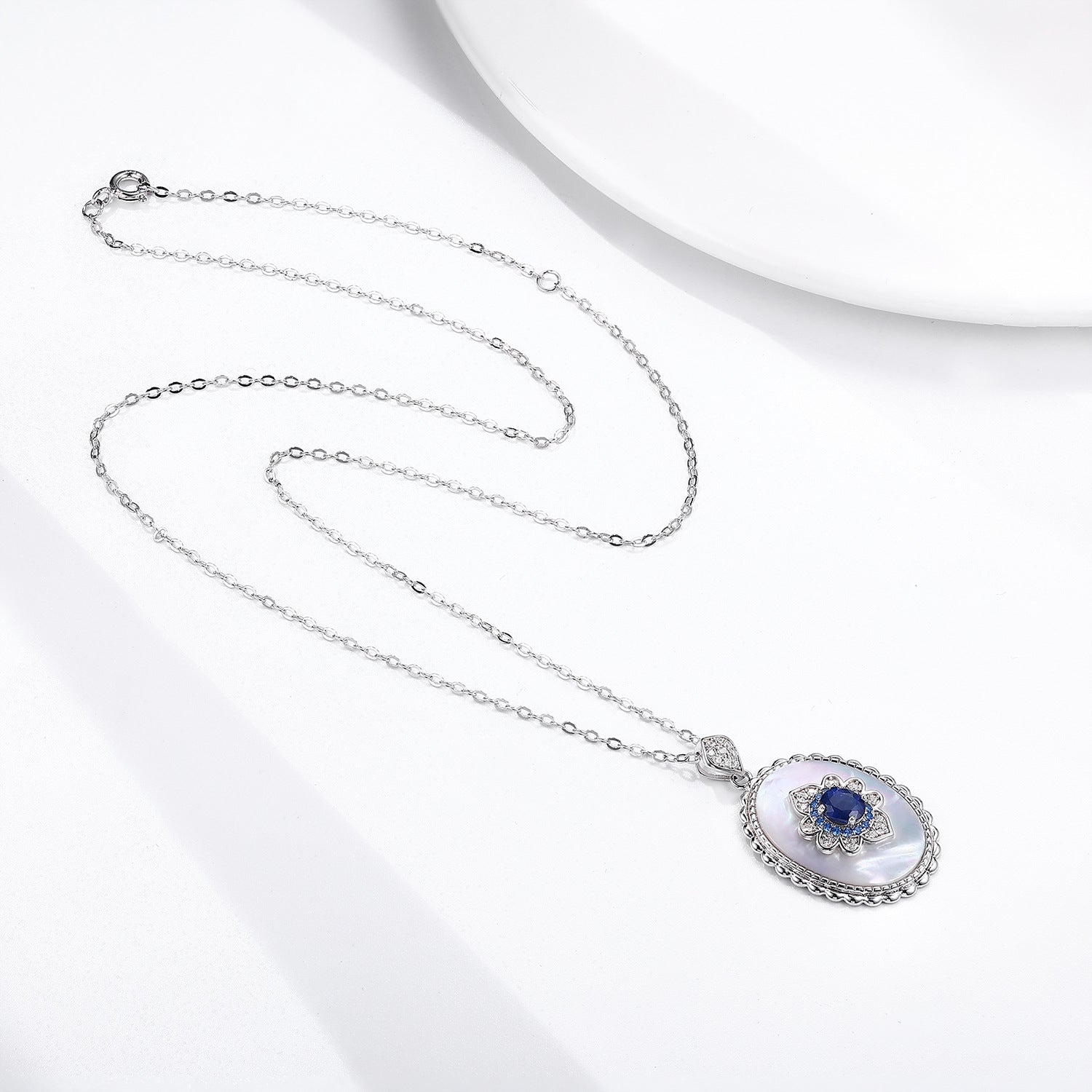 Saphir Diamant Anhänger 925 Sterling Silber Party Hochzeit Anhänger Halskette für Frauen Charm Schmuck