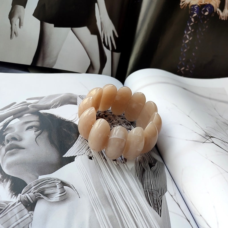 Pulsera Acrílica con Patrón de Cristal de Mármol para Hombres y Mujeres